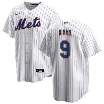 Men%27s New York Mets 9 Brandon Nimmo White Nike Cool Base Jersey